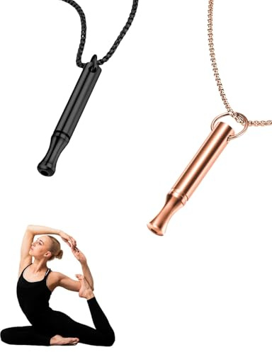 MYGLOAR 2 PCS Atemketten, Rauchfrei-Halskette, Raucherentwöhnungshilfe, Rauchfrei-Halskette, Original Raucherentwöhnungs-Halskette, Achtsamkeitskette, Raucherentwöhnungs-Atemkette Roségold + Schwarz