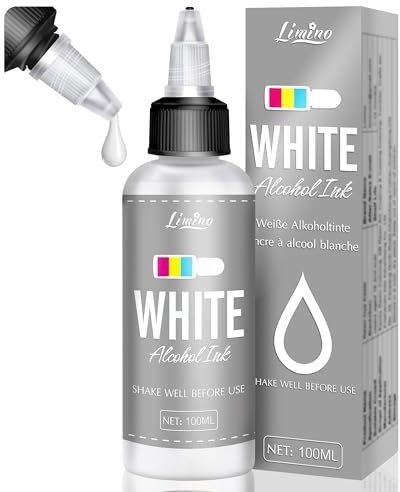 Weiße Alkohol Tinte für Epoxidharz - 100ml Konzentriertes Weißes Harzpigment, Alkoholbasierte Tinte für Epoxidharz-Malerei, Harzkunst - Epoxidharz-Farbe für Untersetzer, Yupo, Tumbler-Herstellung