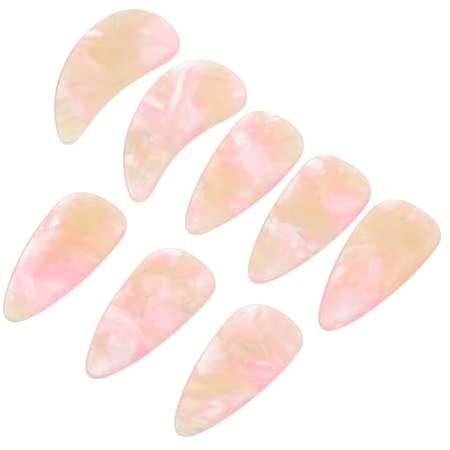 8 Stück Guzheng Fingerpicks Künstliche Nägel Rosa für Anfänger | Fingertip Protection, Verschleißfest, Passgenau für Übungsbedarf, Kompaktes für Einsatz Am Instrument
