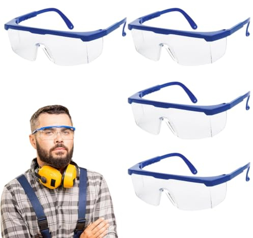 GNALIA Lunette De Protection Travail 4 Pièces, Lunettes De Sécurité Enfants 15X5 Cm, Bleu
