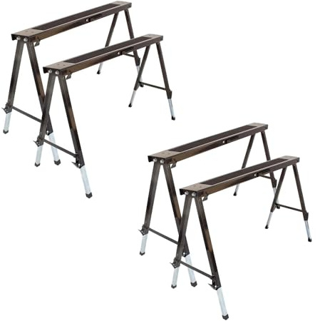 Lemodo Arbeitsbock höhenverstellbar | Klappbock 2X 2er Set | Montagebock mit 150 kg Tragkraft und Anti-Rutsch-Auflage | Unterstellbock mit praktischem Tragegriff (2X 2 Böcke)