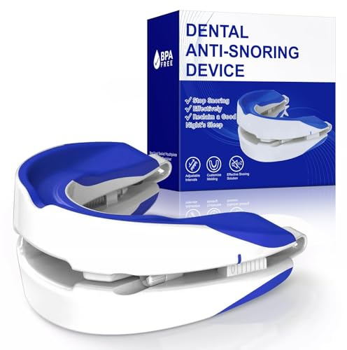 Anti Snoring Devices for Sleep,Adjustable Anti Snoring Device Mouth Guard,Sleeping Snore Stopper Mouthpiece,Anti Snore Mouthpiece Device Stop Snoring Aids for Women Men (Blue)