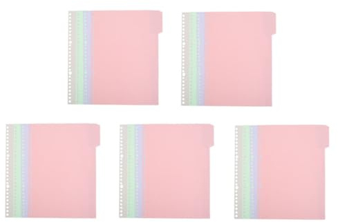 Beavorty Separadores de Índice de Carpeta Pp Color Pastel A4, 20 Piezas en 5 Juegos, Divisores de Pestañas Profesionales Reutilizables para Organización Escolar y Oficina