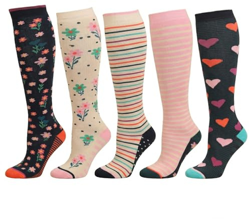 Exquisite Elegance Womens Knee High Boot Socks, 5 Pairs, Soft Combed Cotton Rich, Cosy Welly Long Ski Socks, Seamless Toe & Stay Up Fit, UK 4-8 (EUR 37-42) (3718)