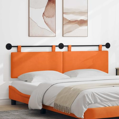 YunCangg Hängande huvudgavel av manchestertyg, 170 x 55 x 5 cm, set om 2 med avtagbara hängande slingor, vadderad som ryggstöd och väggkudde för sovrum, gästrum