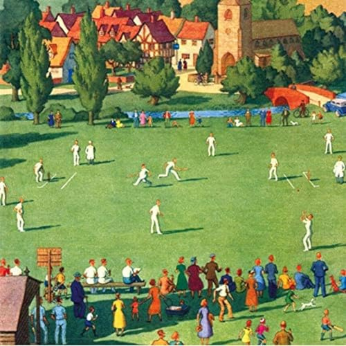 Stunning Artistic Male Blank Greeting Card From the Classics Range - Cricket on the Village Green - Greeting Card For Him - Suitable For Birthdays, Anniversaries and Other Occasions