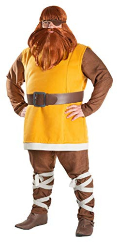Halvar - Vater von Wickie Kostüm - Wams, Hose mit Beinschnürung, Gürtel & Augenklappe - Größe: XL - Wikinger Verkleidung für Karneval, Fasching & Motto-Party
