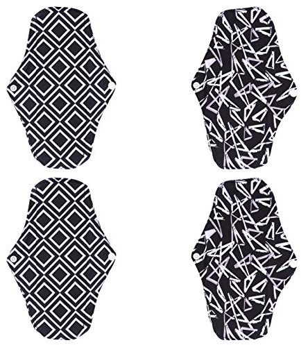 4 Stück Waschbare Damenbinden Menstruationskissen Frau Waschbare Slipeinlagen Menstruationseinlagen Aus Stoff Waschbare Pads Menstruation Drucken Tante Handtuch Mutter