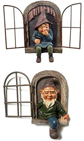 SUMPPIGGER Garden Gnome Statue Elf Out The Door Tree Hugger, Naughty Garden Peeker Yard Art, Funny Tree Sculpture Garden Decoration, Patio Yard Lawn Porch Ornament Gift