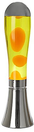 Balvi Lampe Lava Magma Couleur Argent/Jaune Objet de décoration Taille XL Aluminium/Verre 45cm