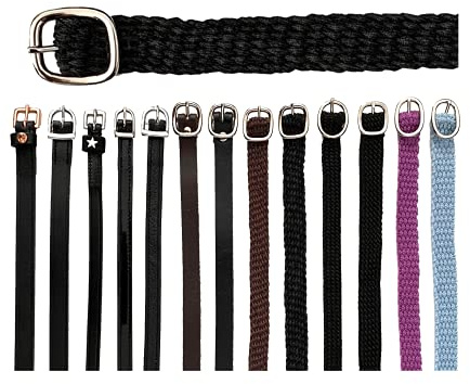 JA Horse Sporen Zubehör Sporenriemen Pferdespornriemen Reitsporenriemen Sporenschoner Sporenschutz (48 cm, Nylon schwarz extra stark)