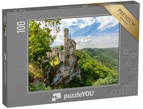 puzzleYOU: Puzzle 100 Teile „Schloss Lichtenstein über dem Echaztal auf der Schwäbischen ALB“