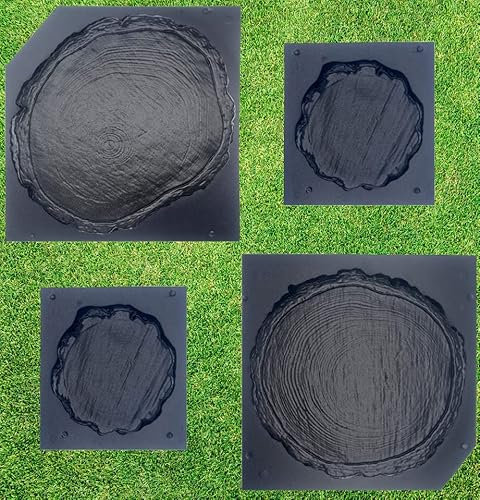Betonex 4 Stück Holzplatten, Pflasterplatten, Betonformen, Gips, ABS-Kunststoff, 2 mm – für Garten, DIY, Trittsteinform, Zement, Dekor, Gehweg, Guss, Pflasterform, Beton, Backform, wiederverwendbar