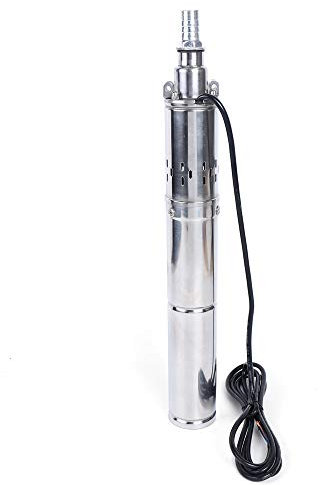 Deep Well Submersible Pump, 24V 370W Solar Submersible Water Pump, Stainless Steel Screw Pump, Well Pump for Industrial Household and Agriculture