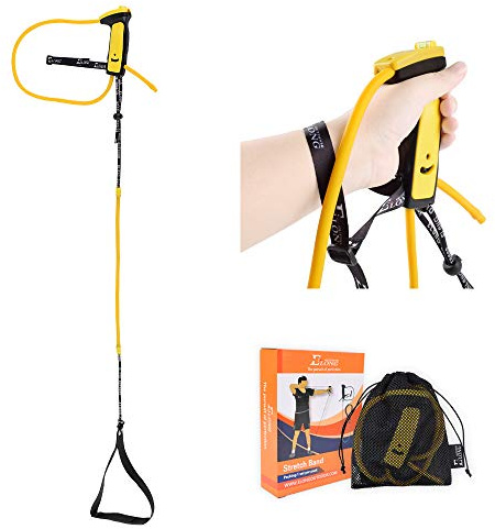 NIKA ARCHERY Bogenschießen Stretchband Trainer Draw Trainingshilfe Gerät Kraft Stretchband Übungen Geschicklichkeitsübungen für Recurvebogen Compoundschießen Erwachsene Anfänger Experten ROT/GELB
