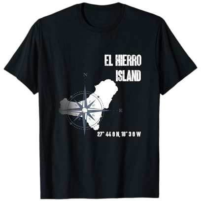 El Hierro Isla Atlántico Coordenadas Mapa Vacaciones Camiseta