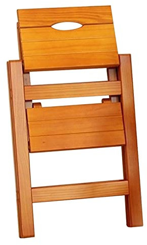 Hamankim 2 Step Ladder Stool Folding Wooden Step Stool Multifunctional Stepladders Storage Shelf Rack for Household Office Kitchen Library - 150kg Capacity