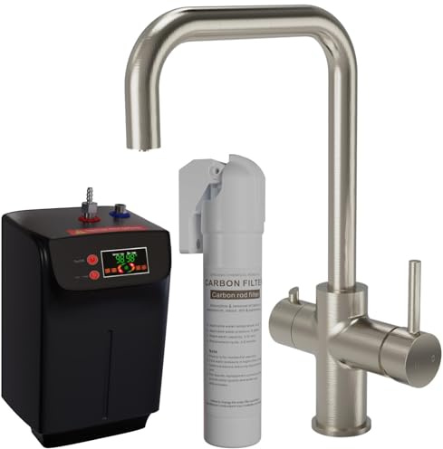 Liquida EBT311BS 3 in 1 Brushed Steel Instant Boiling Water Kitchen Tap