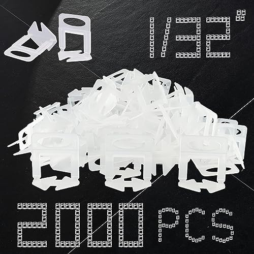 Tile Leveling System Clips 1/32 Tiles Leveler Spacers 1mm Tile Tools Set 2000pcs Tile Leveling for Professional Ceramic Stone Installation