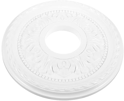 Alipis Medallón de Techo Redondo de Pvc y Pu para Lámparas, Estilo Francés Elegante, Instalación Fácil y Durabilidad Fuerte, Adecuado para Decoración del Hogar