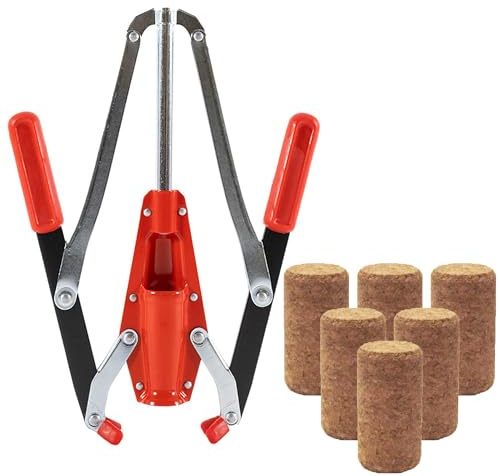 Handverkorker + 25 Weinkorken 38x22 gepresst Weinflaschen Korkmaschine Verkorker Weinherstellung