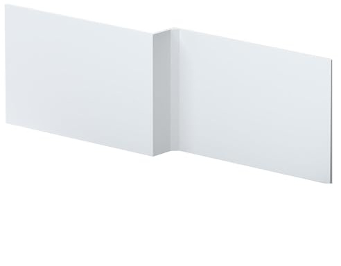 Balterley Front Bath Panel L Shape 1700mm, MDF Bath Panels, Satin Finish Bathroom Front Panels for Bathtub, Water Resistant Side Panel for L-Shaped Bathroom Baths and Soaking Tubs (White)