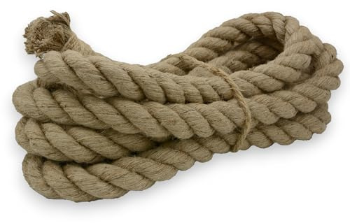 UNUS Naturfaser-Seil Juteseil gedreht Tauwerk Absperrseil Handlauf 30mm 5m | Jute Tau Seil Tauziehen