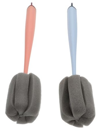 MAGICLULU 4 Stück Becherbürste wandmontierte Flaschenbürste Schwamm Babyflaschenbürste Glasreiniger Schwämme Glaswasserflasche Becherreinigungsbürste Haushaltstassenbürste Sanft