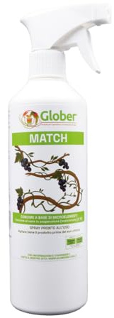 GLOBER Match Spray 500ml - Pronto all'uso - Fertilizzante a base di Zolfo e Rame per la Protezione delle tue Piante contro Funghi e Batteri