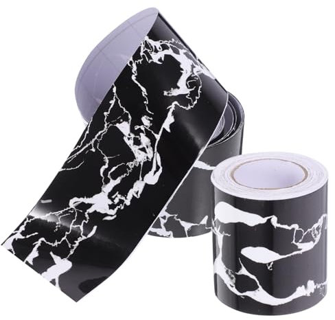Housoutil Battiscopa Autoadesivo in Pvc Effetto Marmo Per Piano Di Lavoro Per Camera Da Letto Balcone Corridoio