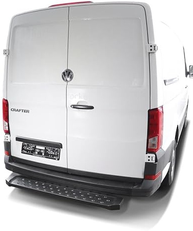 Hansen Styling Parts Heckeinstieg Hecktritt schwarz mit Teilegutachten - nur für Fahrzeuge ohne Anhängerkupplung - kompatibel mit Crafter (2017-) & TGE (2017-) Trittbrett Trittstufe
