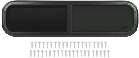 Ayztantine Wohnwagen Fenster 900 * 300mm Horizontale Schiebe RV Fenster 35,4X11,8 in for Caravan Schwarz(Wall Thick 43-48mm)