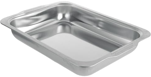 ASelected Rechteckige Auflaufform mit Griffen Edelstahl Auflaufform 40 x 30 x 6,5 cm Auflaufformen Rechteckig für Lasagne Brownie Aufläufe