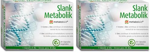 Espadiet Slank Metabolik - Metabolaid, Gluconato de Zinc, Picolinato de Cromo, Vitamina B12 – Ayuda al Metabolismo – Propiedades Termogénicas - Alta absorción – 30Cáp (Paquete de 2)