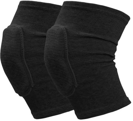 HEUchuan Knee Protectors 1Pair Thickened Sponge Sports Knee Pad Sports Compression Knee Protector Adults Kid Dance Yoga Volleyball Training Knees Brace(Black M)