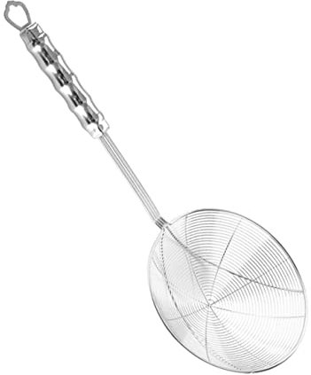 TOPBATHY Long Handle Soy Milk Filter Strainer Wire Mesh Colander Kitchen Food Serving Skimmer Heat Resistant Ergonomic Design