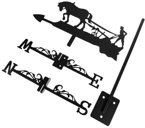 KITANDOVE Weathervane Windrichtunganzeiger Aus Metall Für Dachmontage Pferde-wetterfahne Dekorative Gartenkunst Geeignet Für Garten Langlebig Und Praktisch