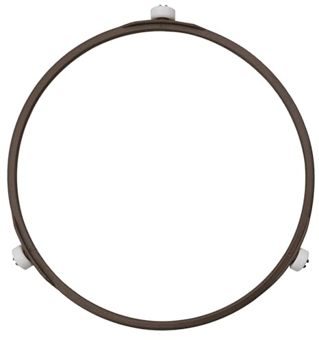 7 Microwave Turntable Ring with 14 mm Rollers, 7 Inch Microwave Oven Glass Plate Rotating Tray Support, Glass Plate Rotating Roller Ring, Ring Outer Diameter 7 Inch, Roller Height 14 mm ,Brown