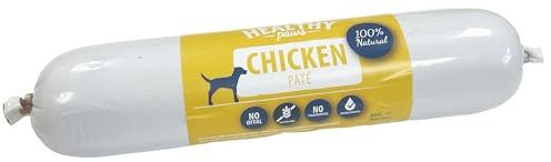 Healthy Paws 100% Natural Chicken Pâté Protein Rich Easy to Digest Meal Topper Healthy Nutritious Delicious Treat for Dogs 400g - Pack of 12