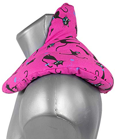 Nackenhörnchen mit Stehkragen - Lein + Lavendel - Nackenkissen Aroma Wärmekissen mit Lavendelblüten Katzen-pink