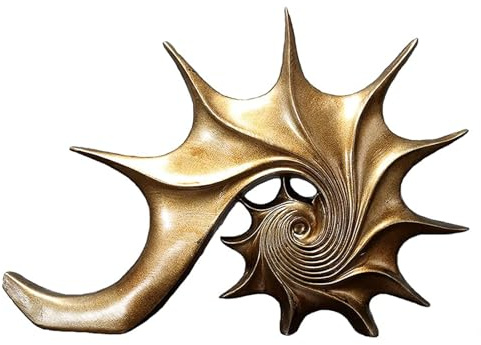 ASIAD Seashell Sculpture Decoration Living Room Modern Resin Abstract Art Statue Desk Decorations for Home Office,40.5 X28 X 5.5 Cm,Gold