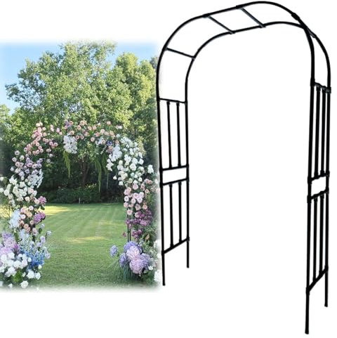 AJTXCSFOQL Rosenbogen Verzinkt Torbogen, Garten Rankgitter Rosenhilfe mit 8 Klammern für Pflanzen, Rosengestell für Kletterpflanzen und Rosen, Solide Et Durable(300cm Wide x 240cm High)