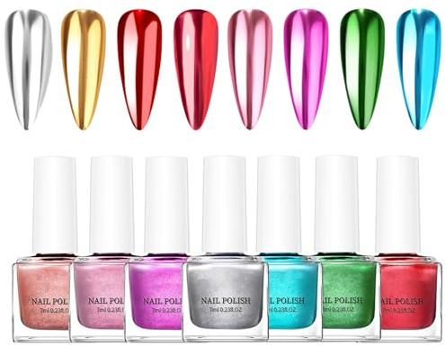 Nagellack Set aus 8 schnell trocknenden, langanhaltenden Maniküre-Designs