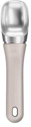 Zyliss Ice Cream Scoop - Stainless Steel Ice Cream Scoop - Dishwasher-Safe Scooper with Eco-Friendly Handle - Natural Beige