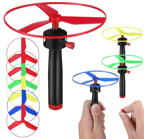 Milisten Disco Volador Cuerda de Tracción de Plástico, Juego Portátil E Interactivo para Parques y Diversión con Compañeros y Familia Color Aleatorio