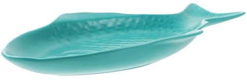 ULTECHNOVO 1Pc Creative Fish Shaped Dish Dark Green Ceramic Plate for Home and Restaurant Use for Dinner Parties and Gatherings Tableware for Serving and Storage
