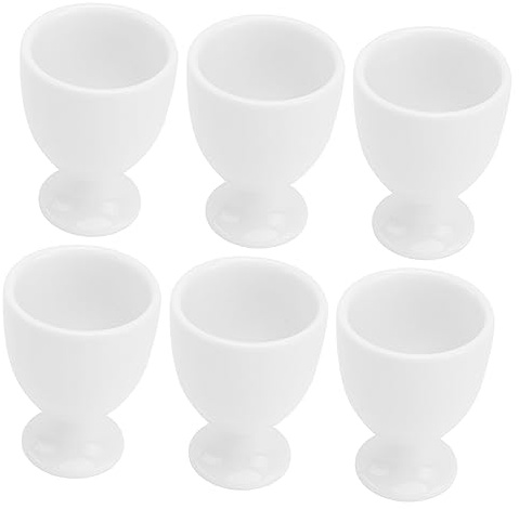 Cabilock Lot de 6 Coquetiers en Céramique Porte-Œufs Design Simple Résistants aux Chocs pour pour Maison et