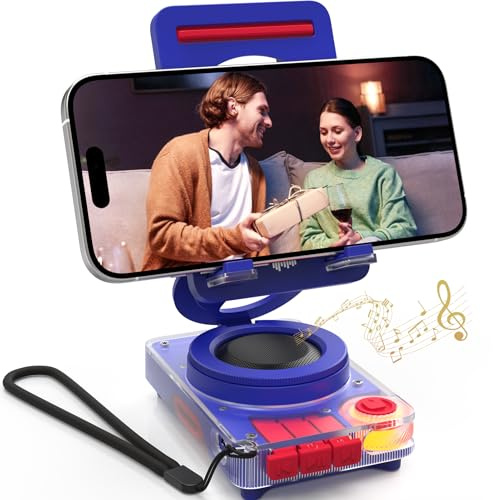 ANCwear Supporto Smartphone con Altoparlante Bluetooth, Suono Chiaro 5W, Slot per Scheda TF (microSD) per Ascolto senza Telefono, Fino a 10 Ore di Riproduzione