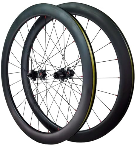 GEIRONV 700C Carbon-Rennrad-Laufradsatz, 2 Lager Vorne, 4 Hinten, 24 Speichenlöcher, Mid-Lock-Scheibenbremsaufnahme, Höhe 38/50 MM, for Reifen Der Größen 23C–45C(QR 9 * 100/10 * 135MM,38mm)