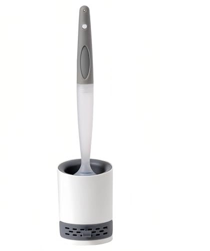 Escobillas de Baño Rellenable con Detergente,Incluye Soporte Fijo y de Pared,Cepillo de Limpieza de Inodoro sin ángulos Muertos, Escobilla WC de Silicona Flexible